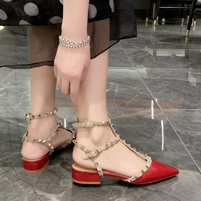 Women’s Studded Pointed Toe Low Heels