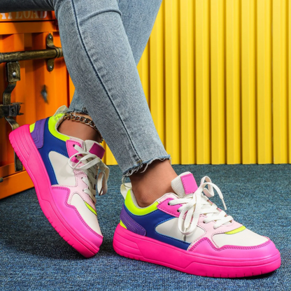 WildStride Leopard Print Platform Casual Skate Sneakers