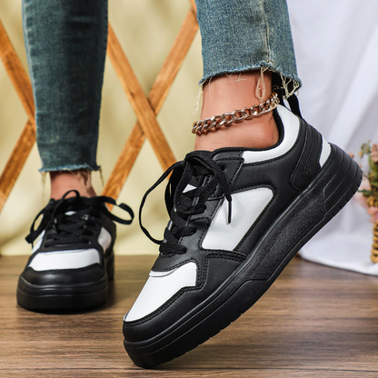 WildStride Leopard Print Platform Casual Skate Sneakers