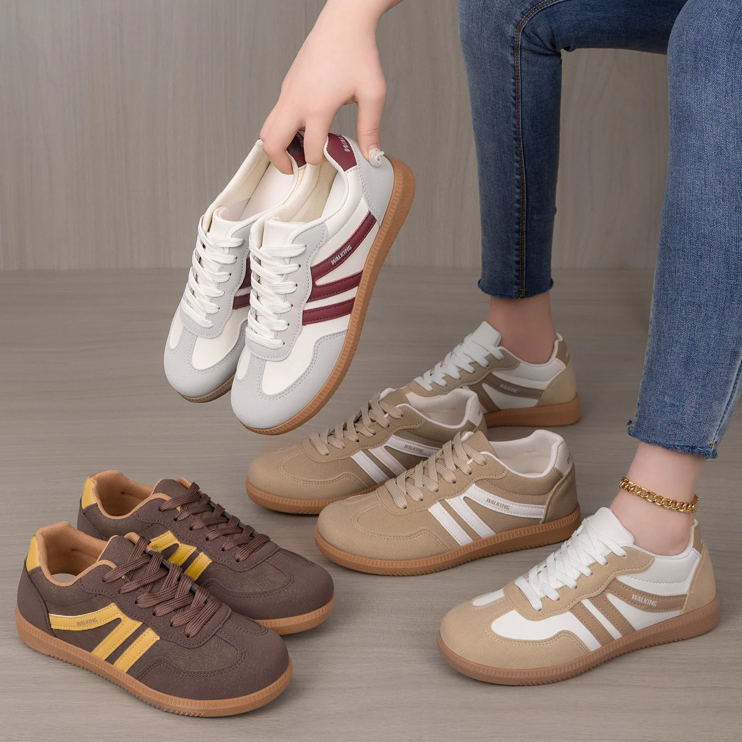 Women’s Nova Retro Colorblock Sneakers – Casual Lightweight Comfort Trainers