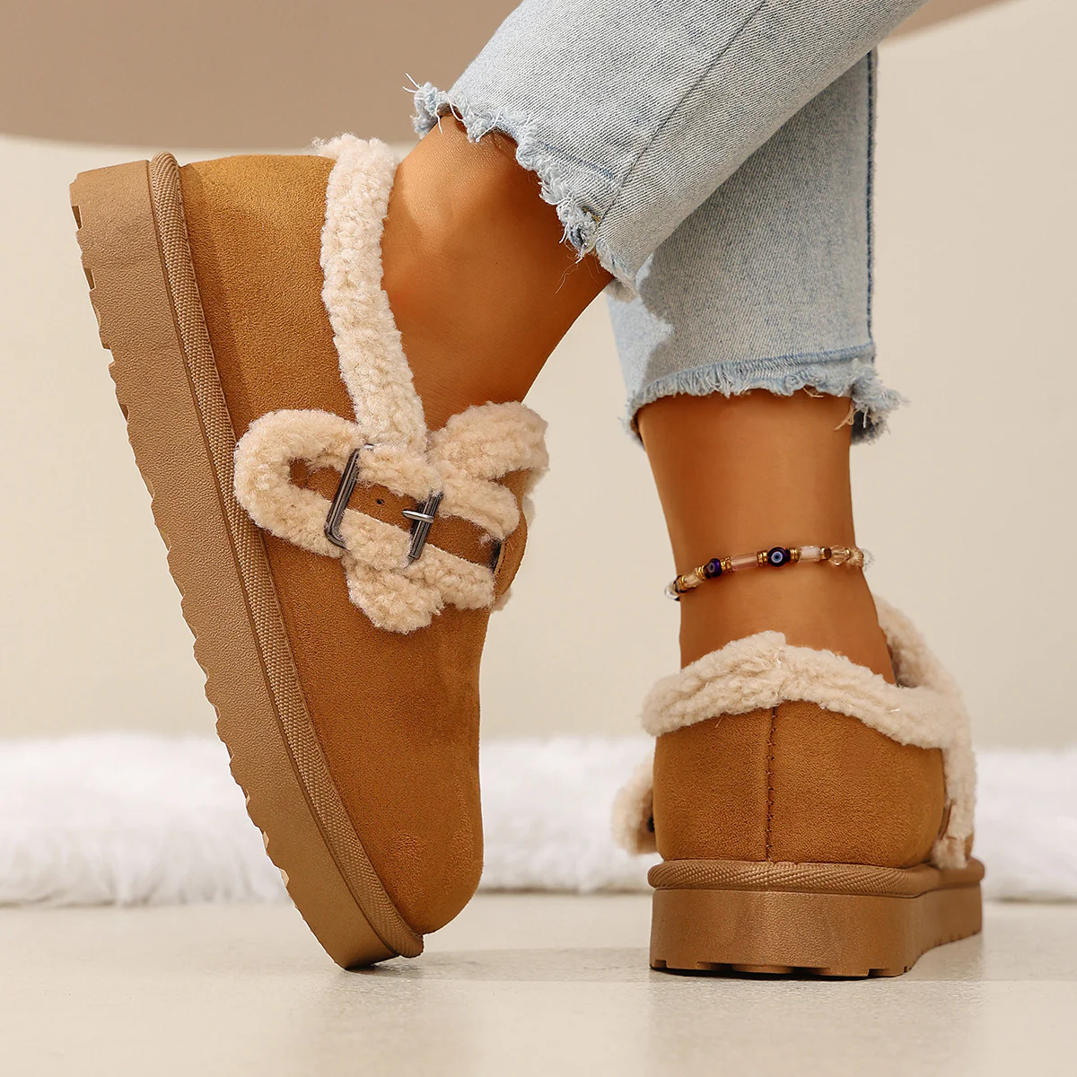 Women's BerryBirk Cozy Clogs – Retro Faux Fur Platform Snow Boots