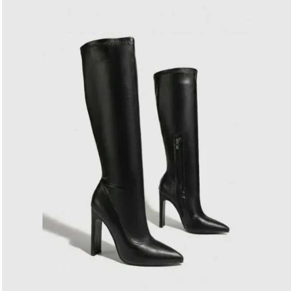 Women's LuxeStiletto Knee-High Boots – Pointed Toe Slim Heel Fashion Boots