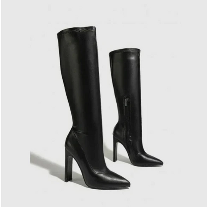 Women's LuxeStiletto Knee-High Boots – Pointed Toe Slim Heel Fashion Boots
