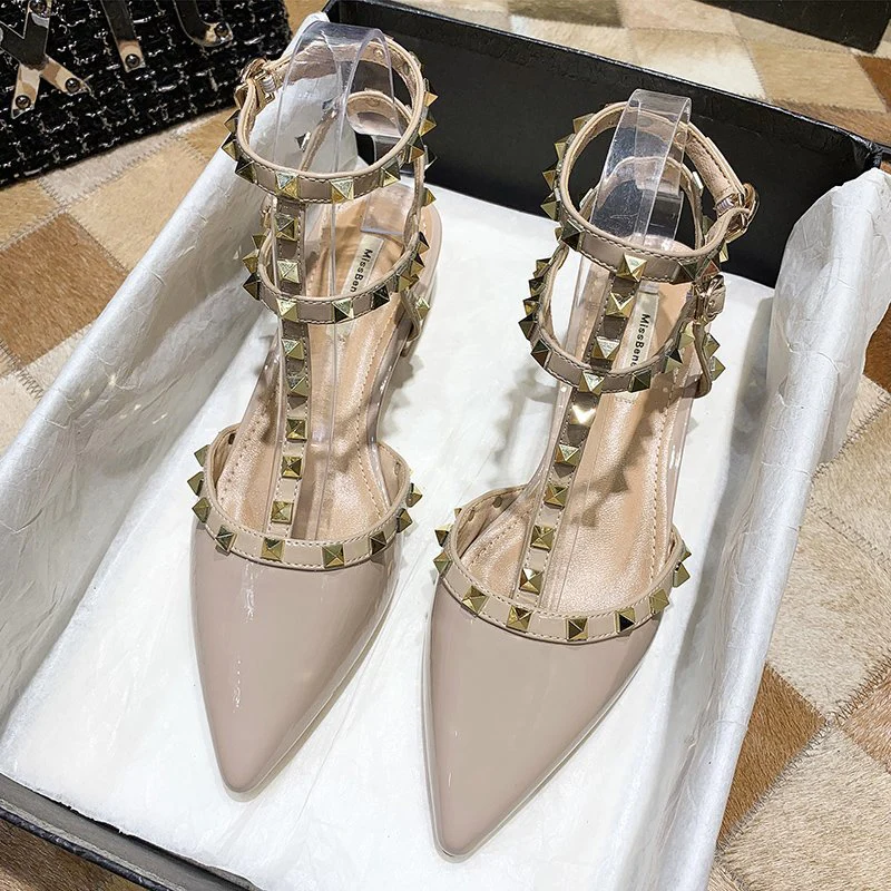 Women’s Studded Pointed Toe Low Heels